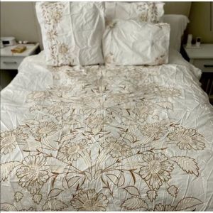 Anthropologie Embroidered Duvet Cover